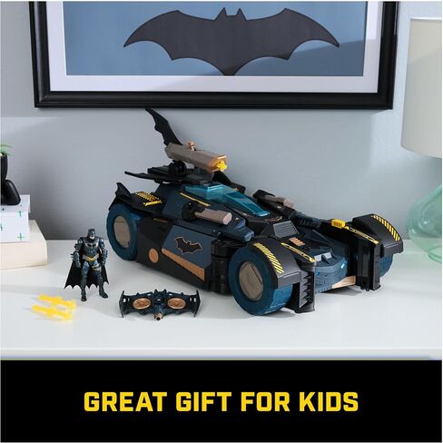 DC Comics Batman, Ultimate Transforming Batmobile Playset, 2-in-1 Playset with Exclusive Figure and Glider, Lights, Sounds, Kids Toys for Boys and Girls 4+ in Saudi Arabia