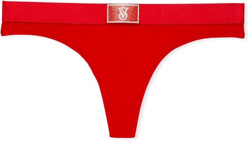 Victoria's Secret Fashion Show '24 Women's Logo Cotton Shine Patch Thong Panty (XS-L) in Saudi Arabia