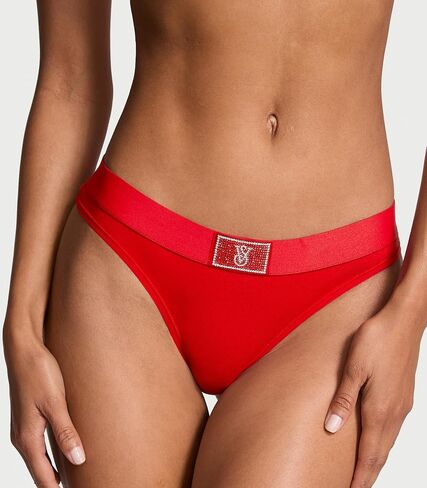 Victoria's Secret Fashion Show '24 Women's Logo Cotton Shine Patch Thong Panty (XS-L) in Saudi Arabia