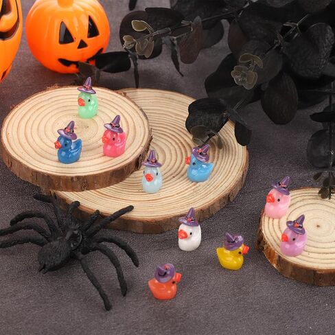 100pcs Mini Resin Ducks Bulk, Miniature Halloween Ducks Small Witch Hat Resin Duck Figurine Tiny Resin Ducks for Crafts School Halloween Decoration (2 Style) in Saudi Arabia
