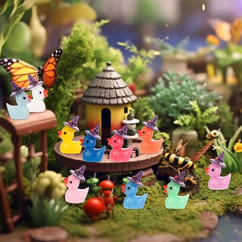 100pcs Mini Resin Ducks Bulk, Miniature Halloween Ducks Small Witch Hat Resin Duck Figurine Tiny Resin Ducks for Crafts School Halloween Decoration (2 Style) in Saudi Arabia