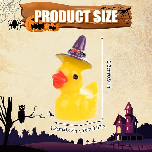 100pcs Mini Resin Ducks Bulk, Miniature Halloween Ducks Small Witch Hat Resin Duck Figurine Tiny Resin Ducks for Crafts School Halloween Decoration (2 Style) in Saudi Arabia