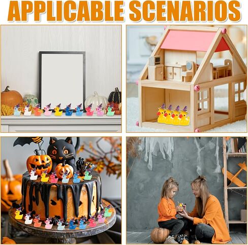 100pcs Mini Resin Ducks Bulk, Miniature Halloween Ducks Small Witch Hat Resin Duck Figurine Tiny Resin Ducks for Crafts School Halloween Decoration (2 Style) in Saudi Arabia