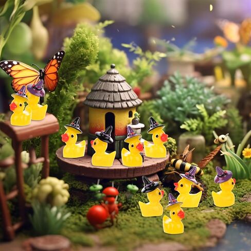 100pcs Mini Resin Ducks Bulk, Miniature Halloween Ducks Small Witch Hat Resin Duck Figurine Tiny Resin Ducks for Crafts School Halloween Decoration (2 Style) in Saudi Arabia