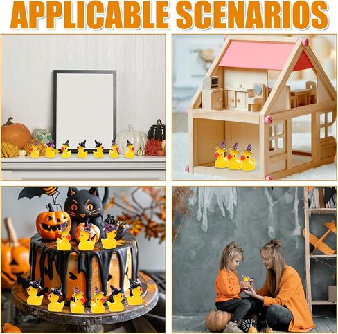 100pcs Mini Resin Ducks Bulk, Miniature Halloween Ducks Small Witch Hat Resin Duck Figurine Tiny Resin Ducks for Crafts School Halloween Decoration (2 Style) in Saudi Arabia