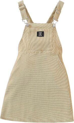 Milumia Girl Corduroy Crisscross Overall Dress with Pocket in Kuwait