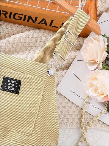 Milumia Girl Corduroy Crisscross Overall Dress with Pocket in Kuwait