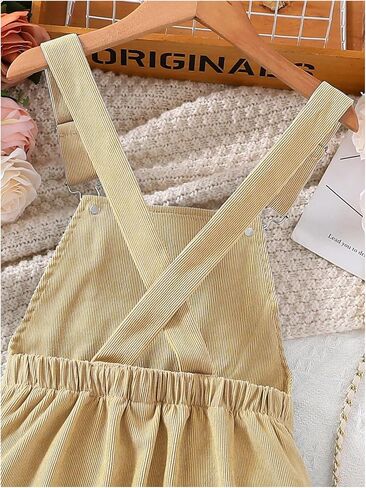 Milumia Girl Corduroy Crisscross Overall Dress with Pocket in Kuwait