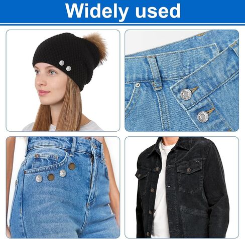 Ceryvop 20 Set Buttons Pin for Loose Jeans, Adjustable Jean Button Tightener Pins for Pants, No-Sew Waist Adjuster, Make Loose Pants Smaller, Replacement Jeans Button in Saudi Arabia