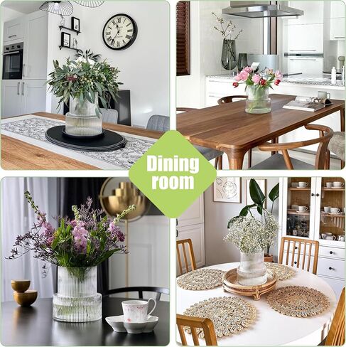 Ribbed Glass Vase, Fluted Flower Vase, Modern Clear Ripple Vase with Big Capacity for Living Room Dining Room Bedroom Entry Office Holliday Decoration Centerpieces in Saudi Arabia