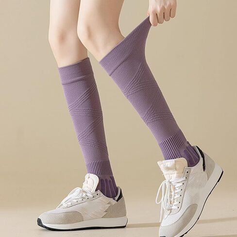 CHUNFO Womens 15-20mmhg Gradient Compression Socks Calf Running Stockings Hiking Gym Support Sock Cushioned Size5-9 in Kuwait