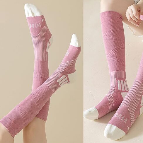 CHUNFO Womens 15-20mmhg Gradient Compression Socks Calf Running Stockings Hiking Gym Support Sock Cushioned Size5-9 in Kuwait