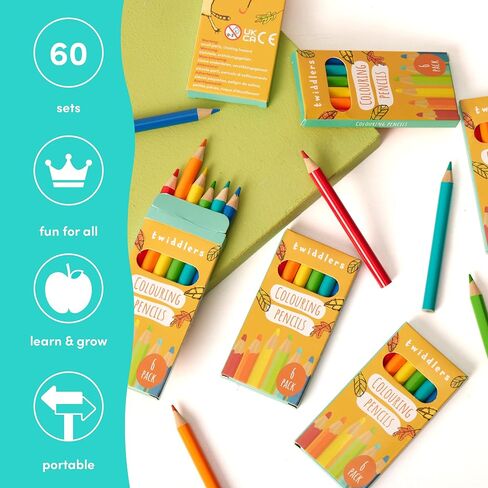 THE TWIDDLERS 30 Boxes of 6 Pack Colored Pencils Bulk (Total 180) Pre-sharpened Colored Pencils for Kids, Coloring Pencils School Supplies for Teachers, Classroom Prizes, Goody Bag Fillers in Saudi Arabia