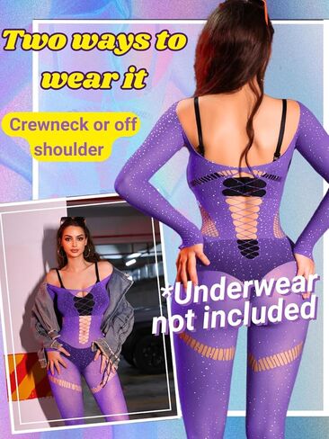 Rhinestone Mesh Jumpsuit Fit 0-10, Womens Sexy Going Out Club, Exotic Wear Dancer Fishnet, Rave Outfits Bodysuit in Kuwait
