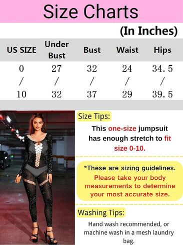 Rhinestone Mesh Jumpsuit Fit 0-10, Womens Sexy Going Out Club, Exotic Wear Dancer Fishnet, Rave Outfits Bodysuit in Kuwait