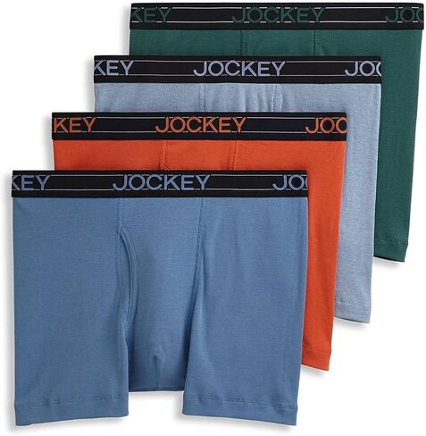 Jockey Men's Underwear Lightweight Cotton Blend 5" Boxer Brief - 4 Pack in Saudi Arabia