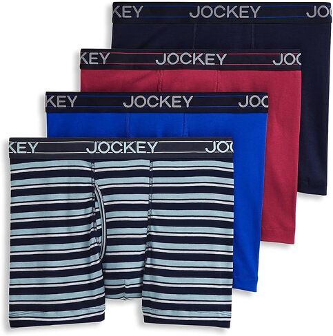 Jockey Men's Underwear Lightweight Cotton Blend 5" Boxer Brief - 4 Pack in Saudi Arabia