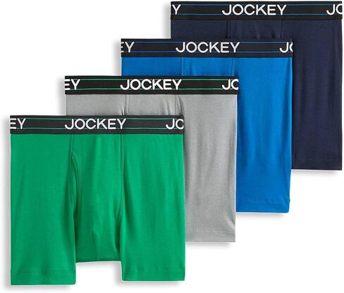 Jockey Men's Underwear Lightweight Cotton Blend 5" Boxer Brief - 4 Pack in Saudi Arabia