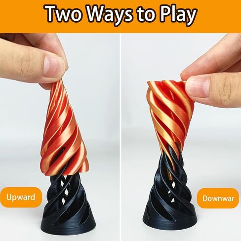 2024 Impossible Cone, 3D Printed Spiral Fidget Toys Spiral Cone Fidget Toy Impossible Pyramid Passthrough Sculpture, Mini Cones Pass Through Pyramid Fidget Toy Mini Stress Relief Desk Toy (Black) in Saudi Arabia