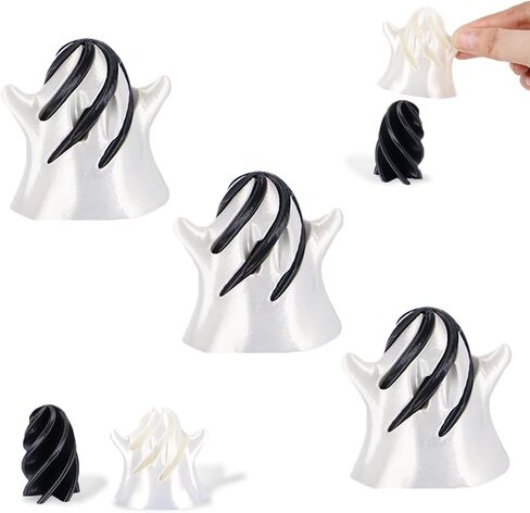 2024 Impossible Cone, 3D Printed Spiral Fidget Toys Spiral Cone Fidget Toy Impossible Pyramid Passthrough Sculpture, Mini Cones Pass Through Pyramid Fidget Toy Mini Stress Relief Desk Toy (Black) in Saudi Arabia