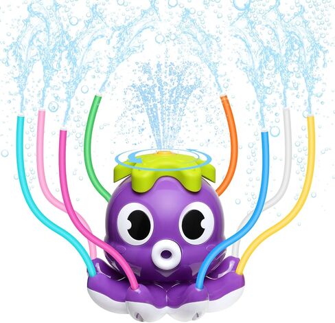 MoKo Water Spray Sprinkler for Kids-Cute Sprinkler with 8 Wiggle Tubes and 2 Hose Clamps Outdoor Sprinklers Summer Octopuses Toys for Garden Backyard Lawn Splashing Fun Toys for Boys Girls, Light Blue in Kuwait