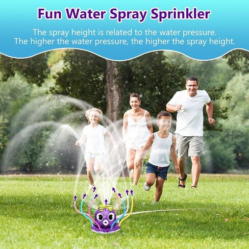 MoKo Water Spray Sprinkler for Kids-Cute Sprinkler with 8 Wiggle Tubes and 2 Hose Clamps Outdoor Sprinklers Summer Octopuses Toys for Garden Backyard Lawn Splashing Fun Toys for Boys Girls, Light Blue in Kuwait