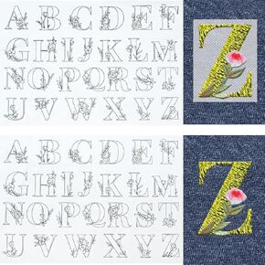 52 Pcs Stick and Stitch Embroidery Paper Sewing Stabilizers Water Soluble Stabilizer for Embroidery Patterns Adhesive Embroidery Transfer Paper with Pre-Printed Letter for Hand Sewing