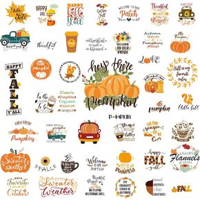 45 Pcs Happy Fall Stickers Decals Thanksgiving Sticker Labels Acorn Pumpkin Autumn Leaf Stickers for Fall Holiday Party Favor Supplies Classroom Decor Card Envelope Gift Wrap Crafts