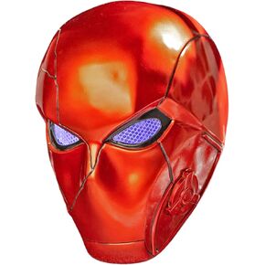 Red Resin Helmet for Adults Full Face Anim Mask with Battle Scars Anti-Hero Cosplay Costume Men- Collectibles