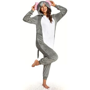 Clarisbelle Halloween Women's Animal Hooded Pajamas Sherpa Fleece Plush Onesies Costume