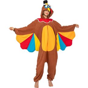 Turkey Costume Adult One-Piece Pajamas Turkey Suit Onesie Outfits Unisex for Halloween Thanksgiving Costumes