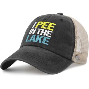I Pee in The Lake Hat for Mens Fashion Cycling Caps for Women AllBlack Cap Cute Unique Gifts for Artists