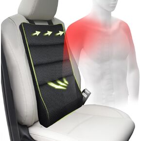 Lumbar Support for Car - Extended Back Cushion Both fit Body Curve and Car Seat Curve - Memory Foam Car Lumbar Pillow Boost Your Back Comfort Zone - Adjustable Straps Securely Fixed Car Waist Pillow