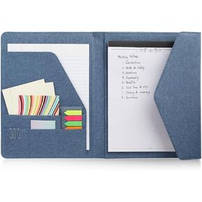 حافظة مفكرة قانونية احترافية من Paper Junkie، دفتر ملاحظات أزرق قابل للطي للمكتب والأعمال والعمل ومنظم مجلد حامل الوسادة للمستندات (12.5x10) in Kuwait