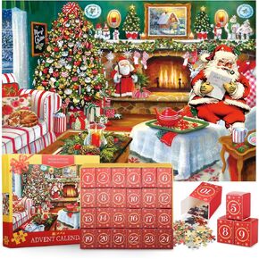 Advent Calendar 2024 Christmas Jigsaw Puzzles, Christmas Advent Calendar for Teens Adults Kids, 1008 Pcs 24 Days of Puzzles Advent Calendars Christmas Gifts Toys for Kids