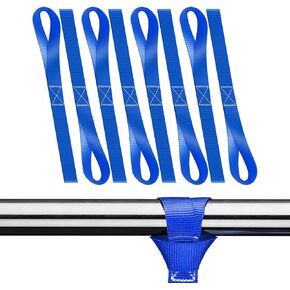 8 PCS Loop Car Tie-Down Fabric, Heavy Duty Motorcycle Auxiliary Tightening Fixing Strap, Multi-Purpose Tie-Down Rope for Car Cargo, Universal for Most Cars (Blue)