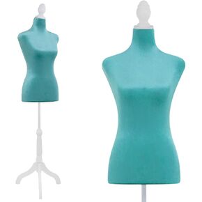 FDW Female Mannequin Body 50-63 inch Dress Form Sewing Mannequin Torso Manikin with Wooden Tripod Base Stand Adjustable Mannequin for Sewing Clothes Display (Black, 50-63 Inches)