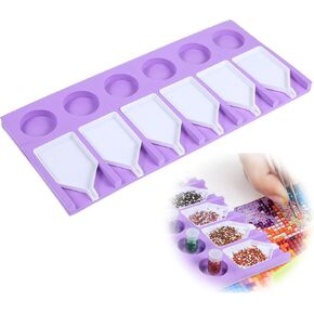 Thinp Diamond Art Trays,Plastic Diamond Art Painting Trays Rhinestone Tray Diamond Art Tray Organizer Diamond Art Accessories Trays 6 Slots Trays Holder for Diamond Art Painting Kits Rhinestones