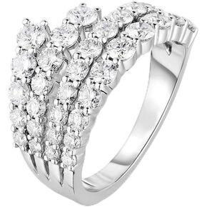 ENDLESSNESS & ETERNITY Cocktail Statement Wedding Band CZ Cubic Zirconia 14K Gold Plated Half Eternity