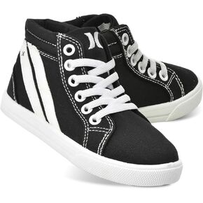 Hurley Kids Toddlers Elastic Laces Canvas Sneakers – High Cut Skateboarding Shoes for Toddlers and Little Kids, Sports Shoes for Boys and Girls, Sports Shoes for School Tate