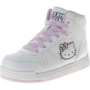 Hello Kitty High Top Sneakers for Girls - Kids Sneaker Ankle Hightops Lightweight Athletic Breathable Casual Shoes