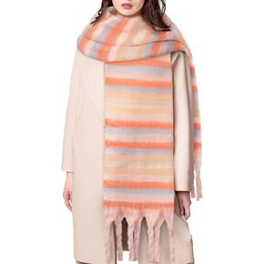 Winter Scarf for Women Large Chunky Plaid Scarves Oversized Thick Soft Blanket Scarfs Warm Tassel Shawl