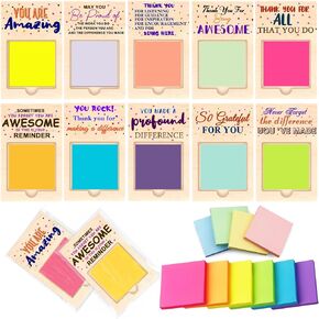 30 pcs Thanksgiving Employee Appreciation Gifts Sticky Notes Holder Bulk Thank You Gifts for Coworkers Staff Team Inspirational Gifts for Classroom Teacher Student Supplies