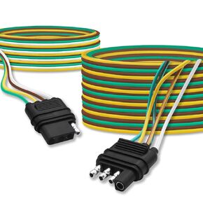 50ft 5 Wire 4Pin Trailer Wire Harness,Extended Length Trailer Wiring Kit,4-Way Trailer Wiring Harness with 18 Gauge White Ground Wire for Trailers RV Boat