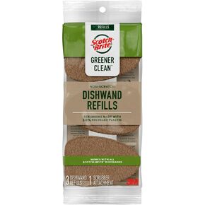 Scotch-Brite Greener Clean Non-Scratch Soap Control Dishwand & 3 Refills