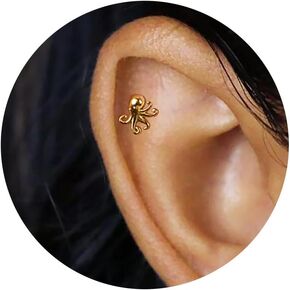 20G/18G/16G Tiny Nose Stud Threadless Flat Back Earrings, Cartilage Tragus Helix Stud Conch Piercing Jewelry