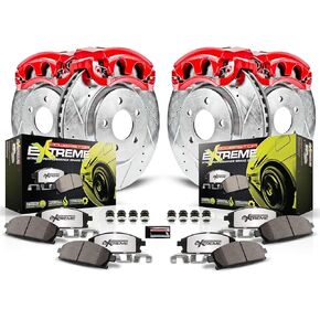 Power Stop KC802-26 أمامي وخلفي Z26 Street Warrior طقم فرامل Eagle Mitsubishi لـ Eagle Talon 1995-1997 Mitsubishi Eclipse 1995-1999 [خاص بالمركبة]