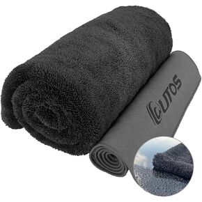 Car Drying Towels Ultra-Absorbent, 24" x 36" Double Twisted Loop 1300GSM Extra Large Microfiber Drying Towels for Cars, Trucks, SUVs, Grey