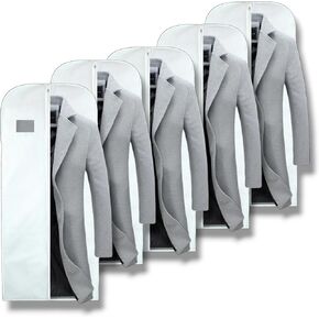 Suit Bags for Closet Storage | Bags for blazer, Leather jacket | Garment Bags For Hanging Clothes | Garment Bags For Travel | Suit Garment Bag For Men. (White-54 IN, 1 Pk)
