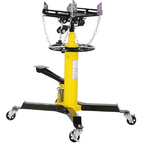 1322lbs Transmission Jack Lift with Anti-Slip Rubber Pad, 2 Stage Adjustable Telescoping Hydraulic Transmission Jack, High Lift Dual Telescopic Jacks Hoist, 33.8" to 72.8" Lifting Range